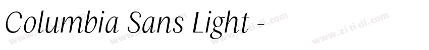 Columbia Sans Light 字体转换